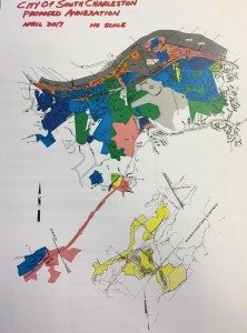 The plans to annex The Ridges neighborhood into South Charleston.
